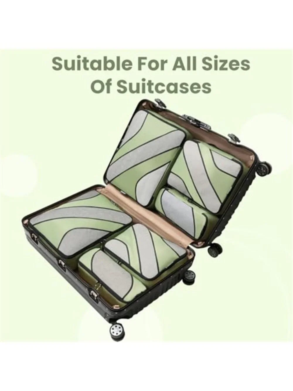 Travel Packing Cubes Set 6 Luggage Organizer Bags Travel Storage Suitcase Bags
